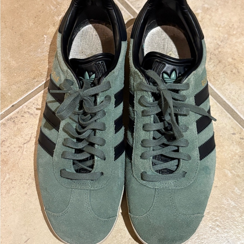Green Adidas Gazelles